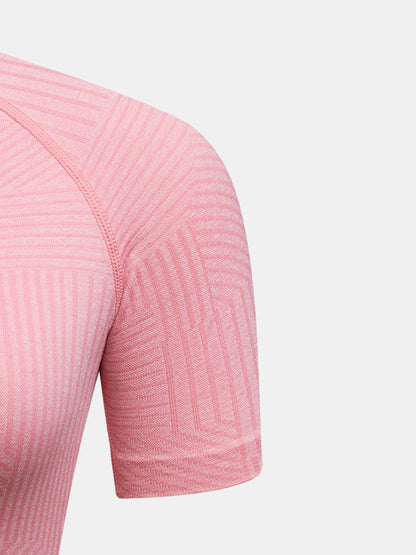 Striped Crop Sports T-Shirt 120349