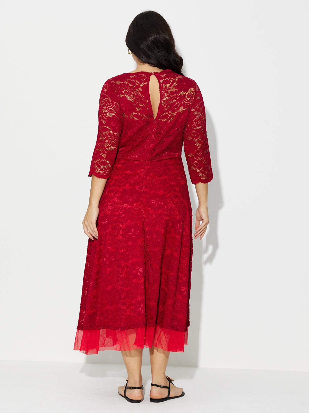 Plus Size Lace A-Line Dress 121219