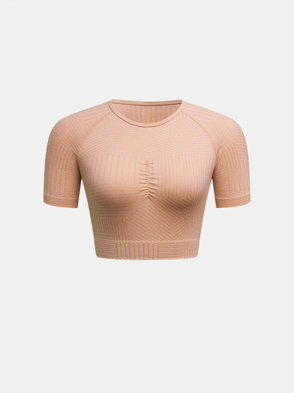 Striped Crop Sports T-Shirt 120349