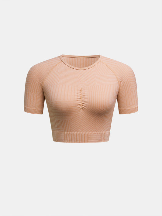 Striped Crop Sports T-Shirt 120349